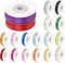 Rainbow Ribbon Solid Color Assortment 18 Colors, 1/8 inch Double Face Satin Ribbon Polyester for Gift Wrapping, DIY Crafts, Happy Birthday Party Wedding Decorations